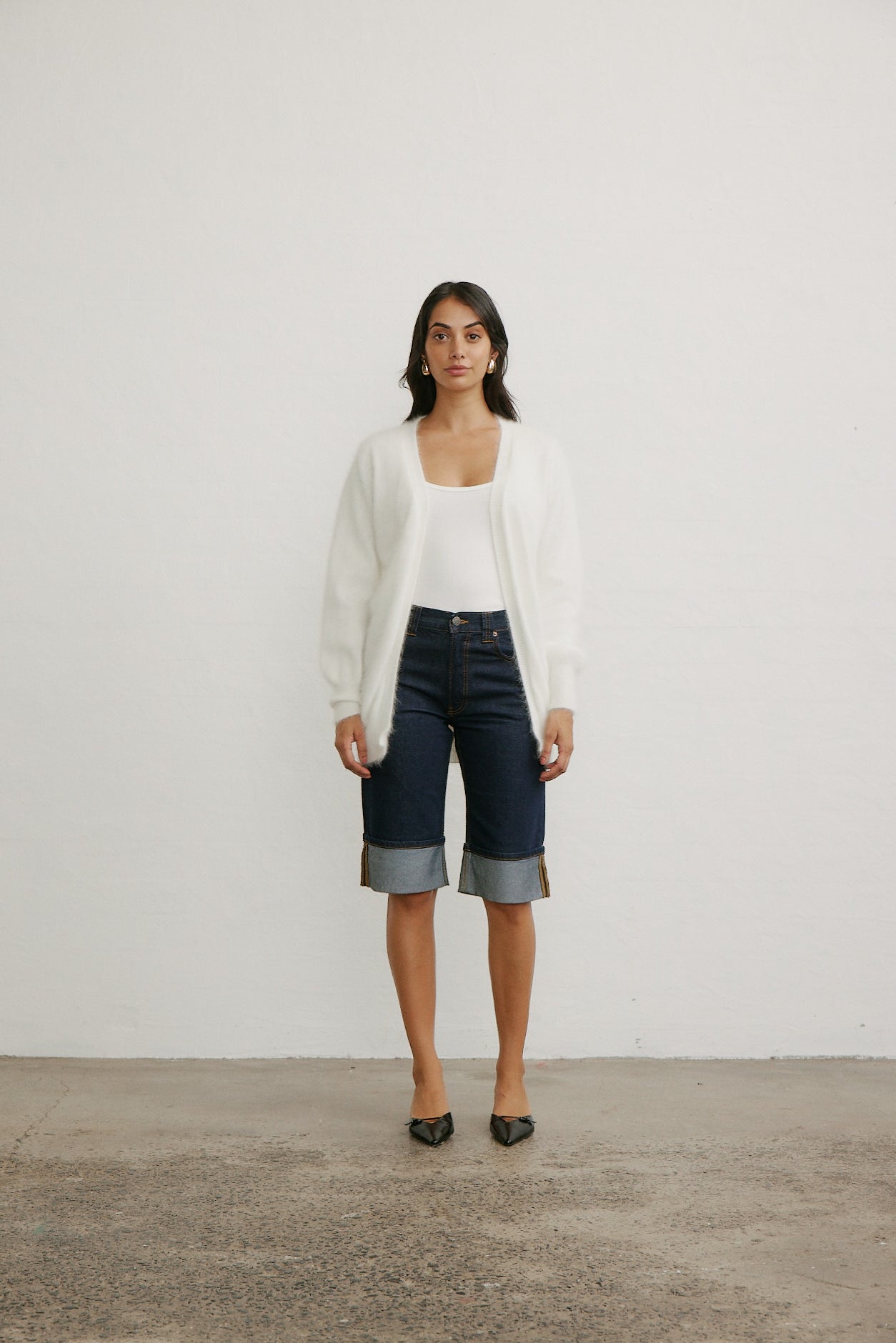 Ella Cashmere Cardigan - Snow