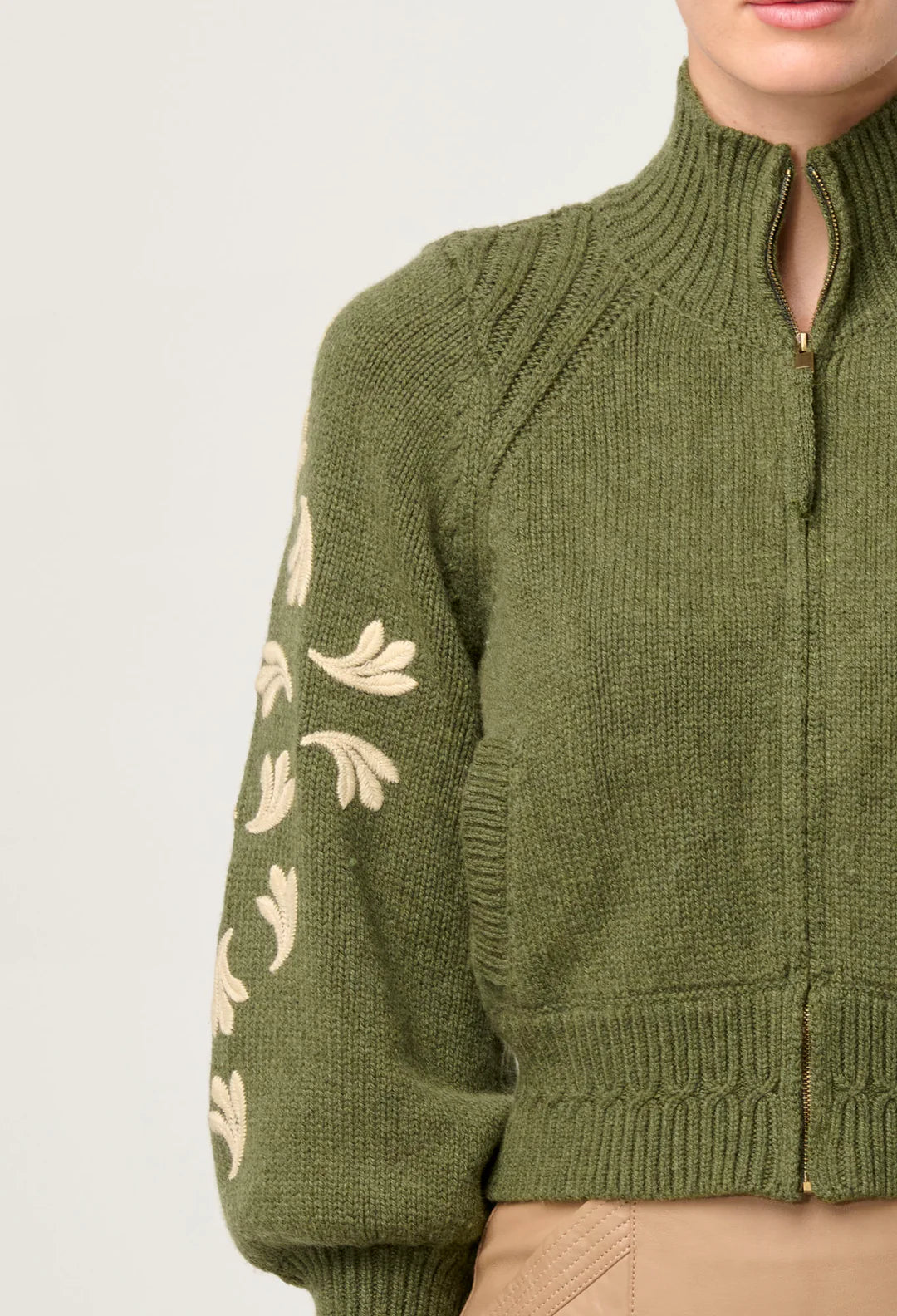 Carmela Embroidered Knitted Bomber