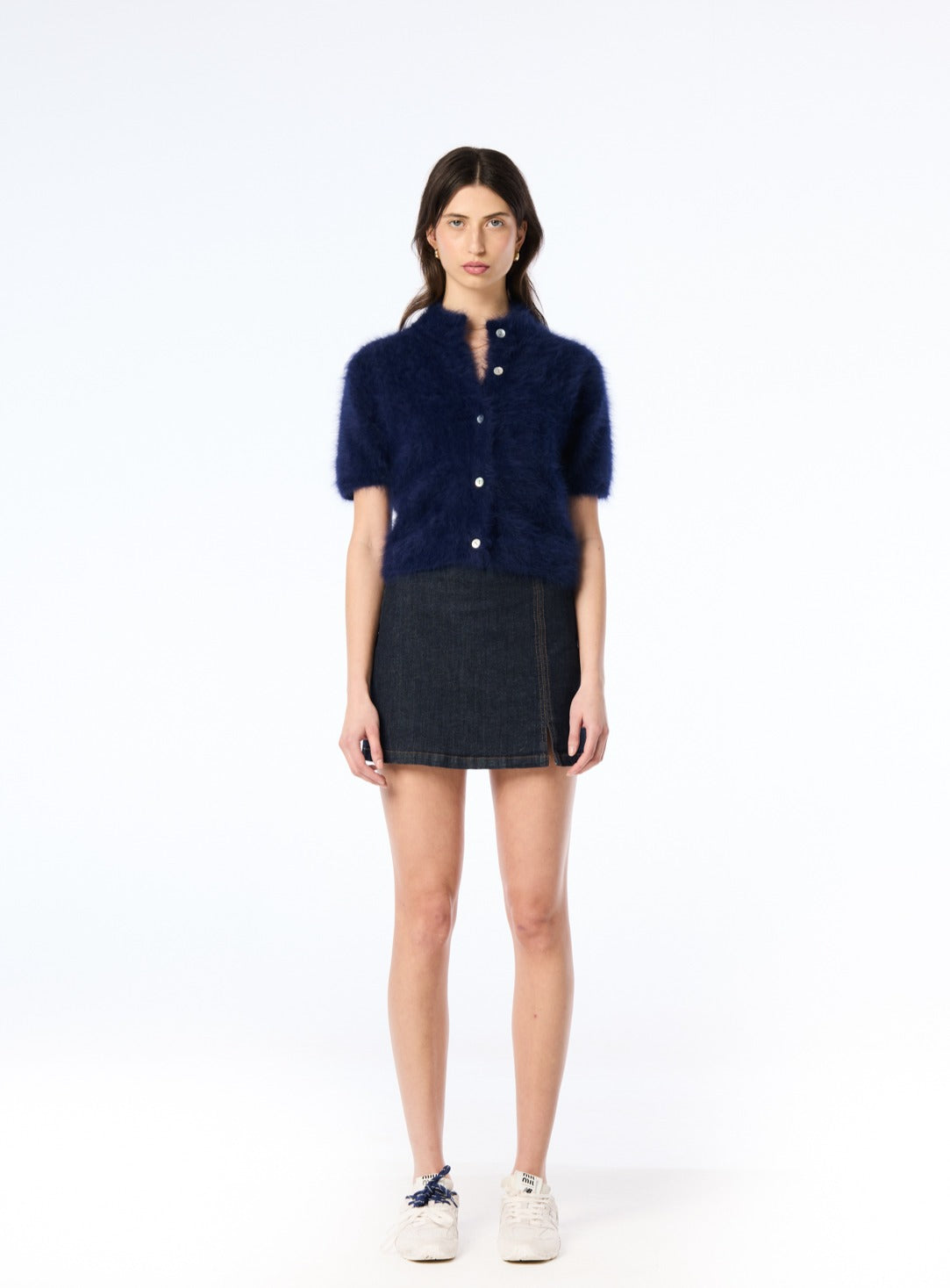 Claudia Short Sleeve Cardigan - Navy
