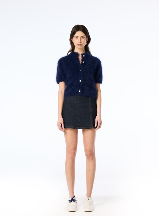 Claudia Short Sleeve Cardigan - Navy