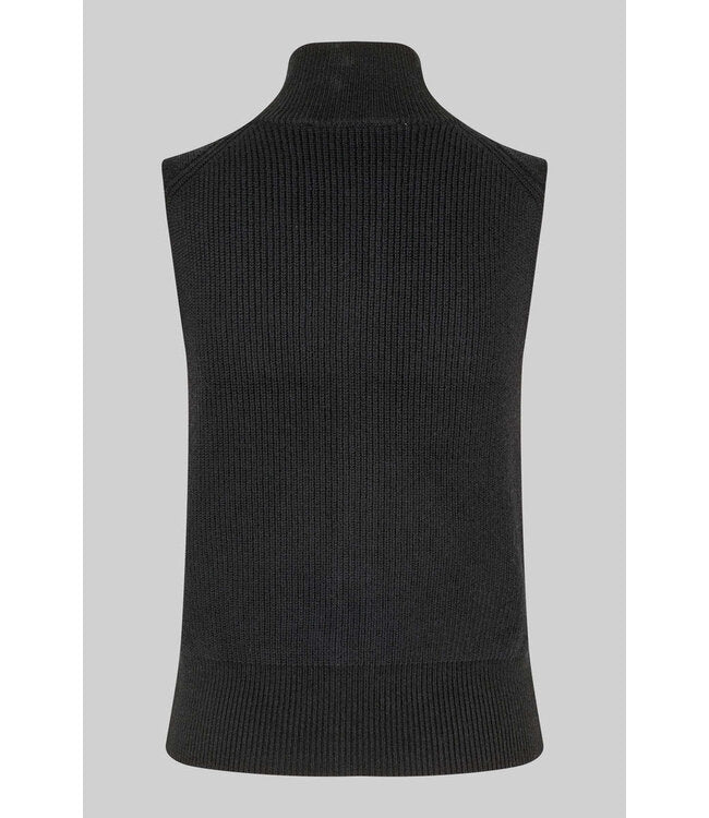 Yora Knit Zip Vest Black