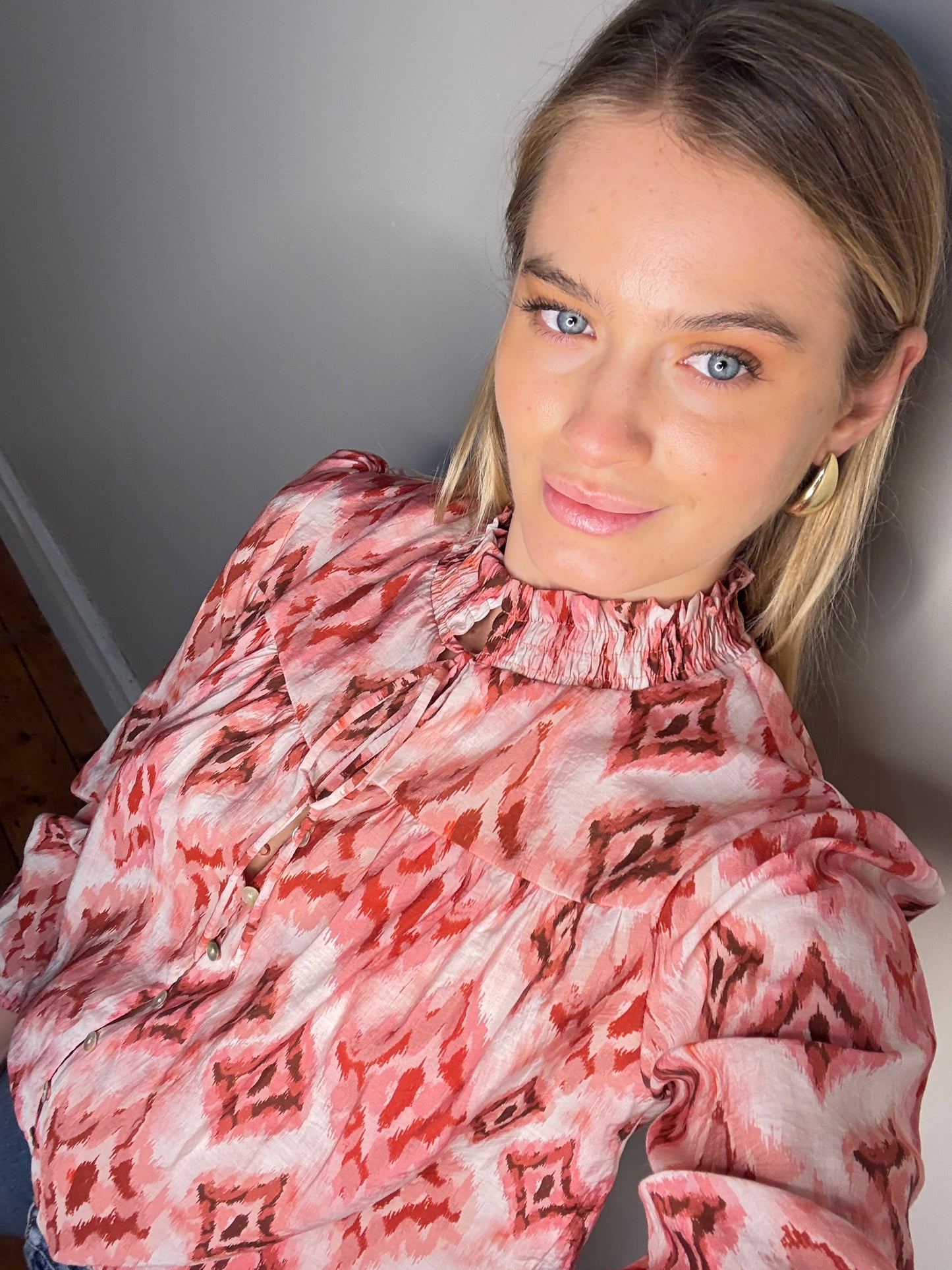 Romy Blouse - Ikat Pink