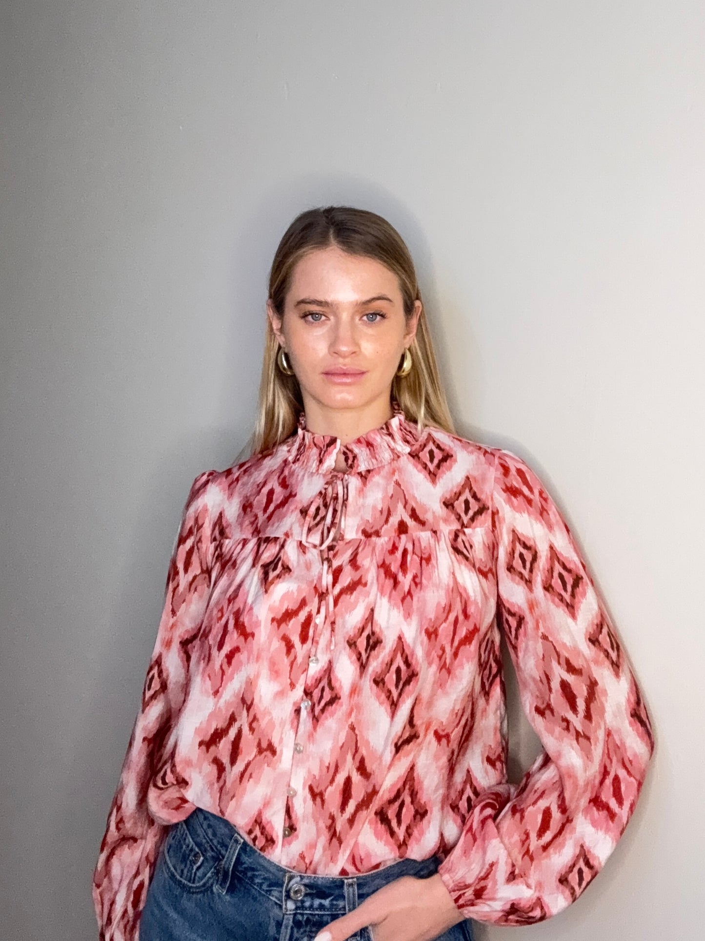 Romy Blouse - Ikat Pink