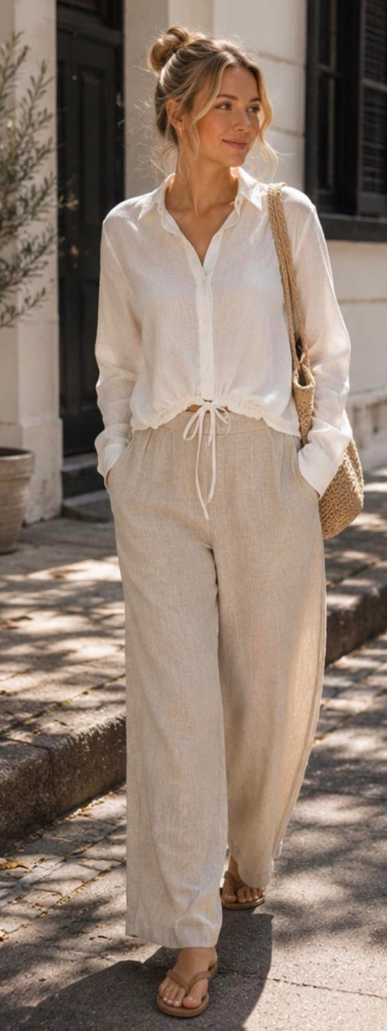 Barrel Linen Pant
