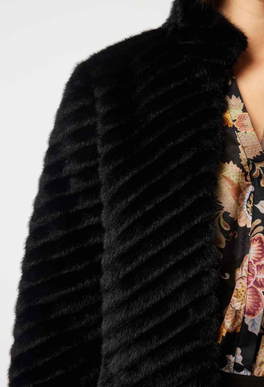 Altair Faux Fur Bomber Jacket - Black
