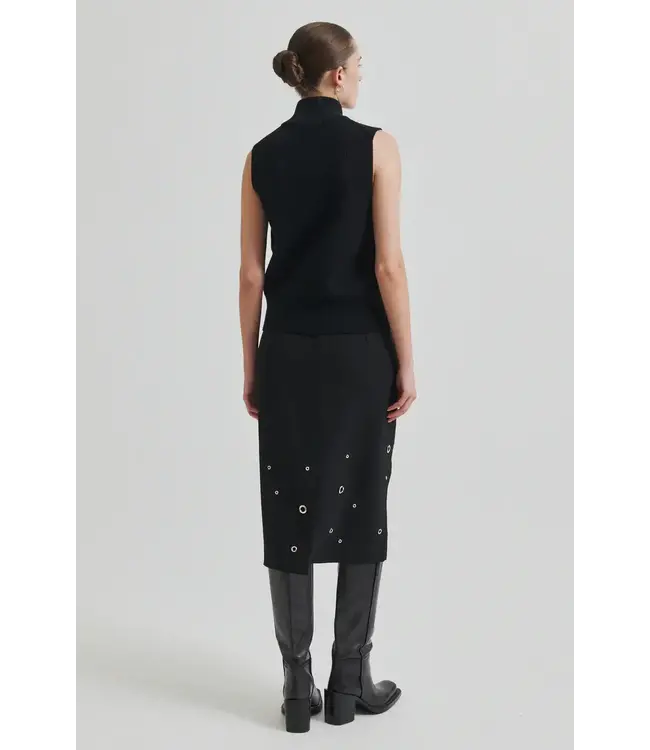 Yora Knit Zip Vest Black