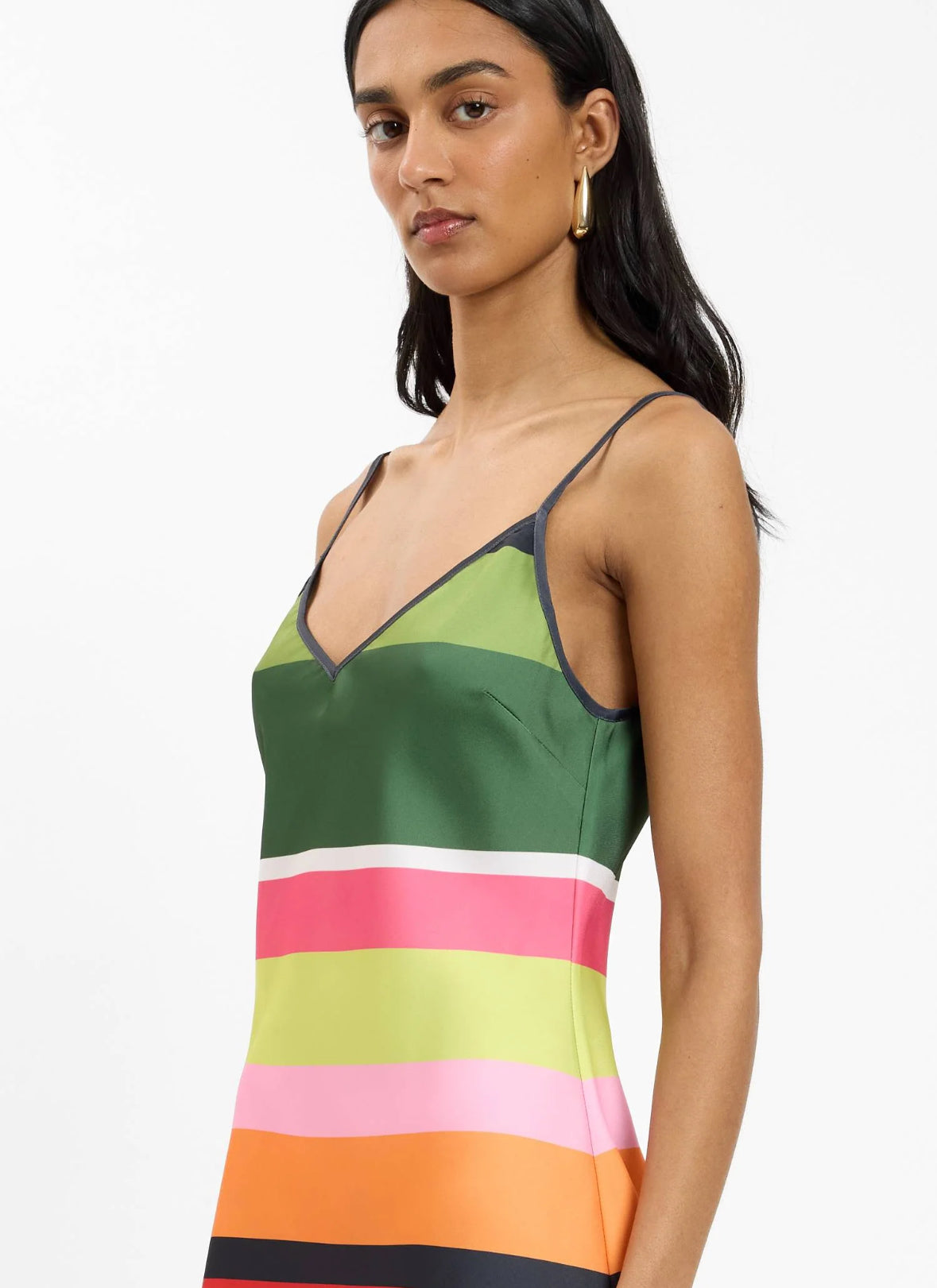 Bias Mini Dress - Emerald Stripe