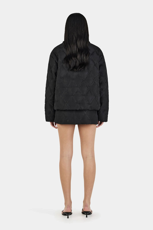 Quinton Cropped Quilted Jacket Black