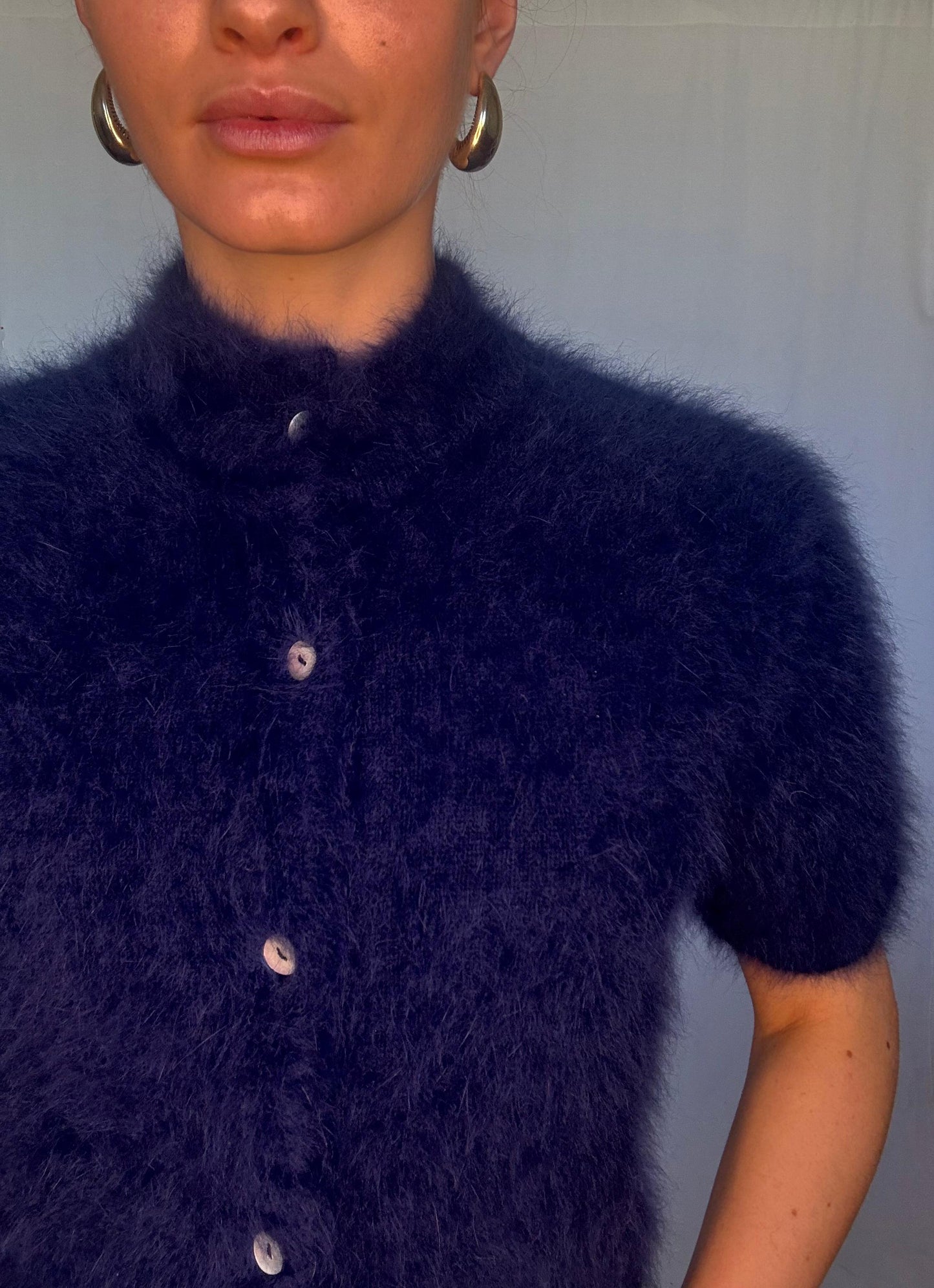 Claudia Short Sleeve Cardigan - Navy