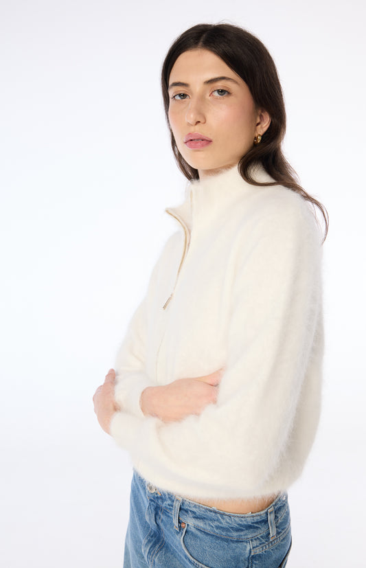 Felix Zip Cardigan - Snow