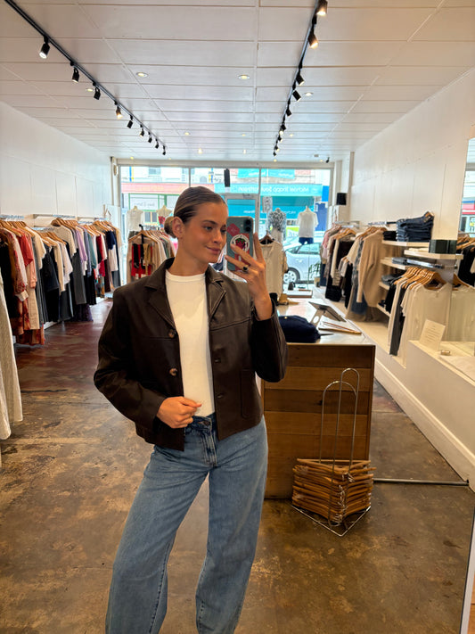 Clara leather Jacket - Chocolate