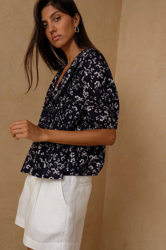 Gaia Top Bijou - Floral Navy