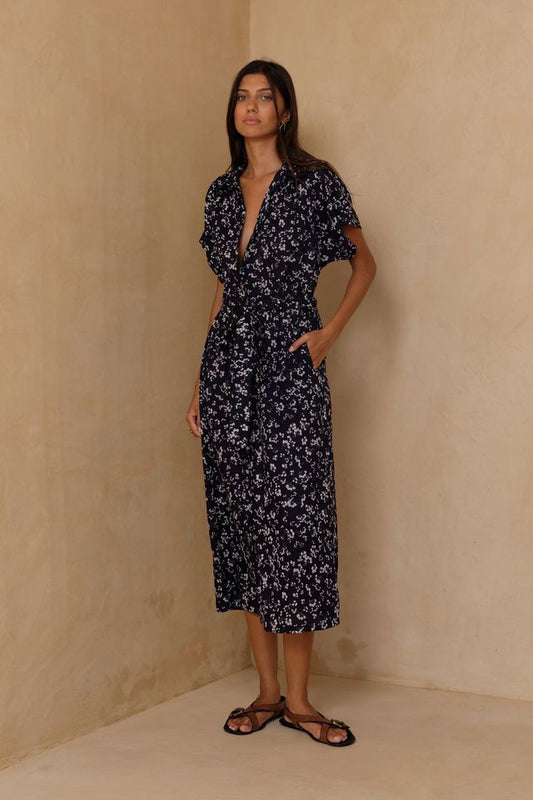 Jolene Dress Bijou - Floral Navy
