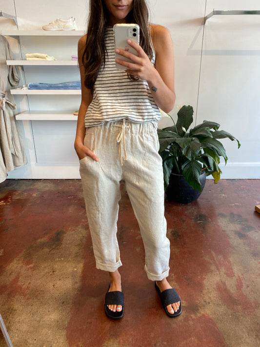 Luxe Linen Pants - Natural