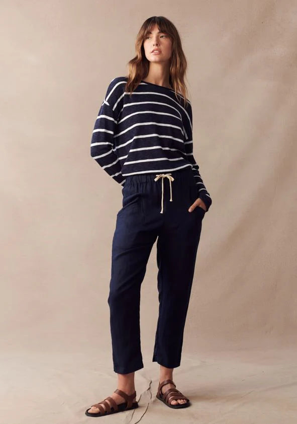 Luxe Linen Pants - Navy