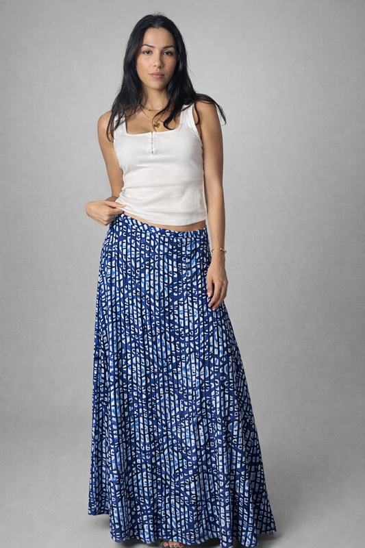 Mykonos Wrap Skirt - Blue