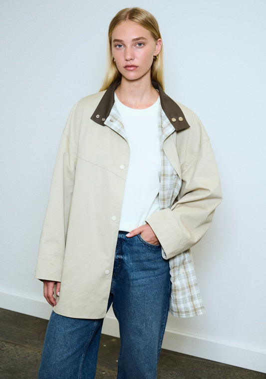 Rylan Reversible Parka - Stone/Khaki