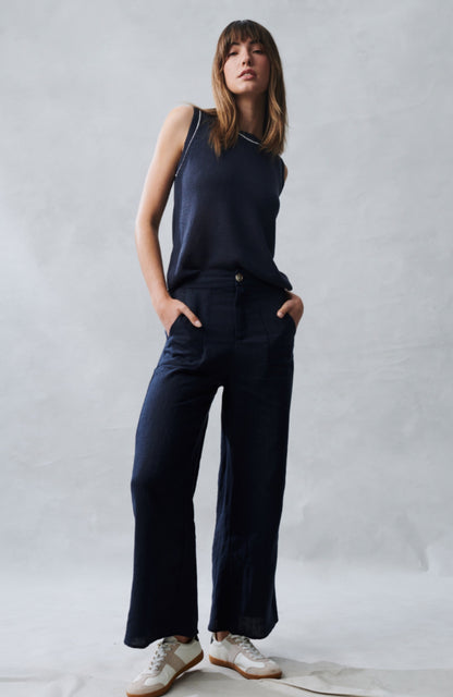 Jude Linen Pant - Navy