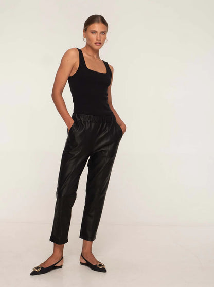 Bianca Leather Jogger Pants