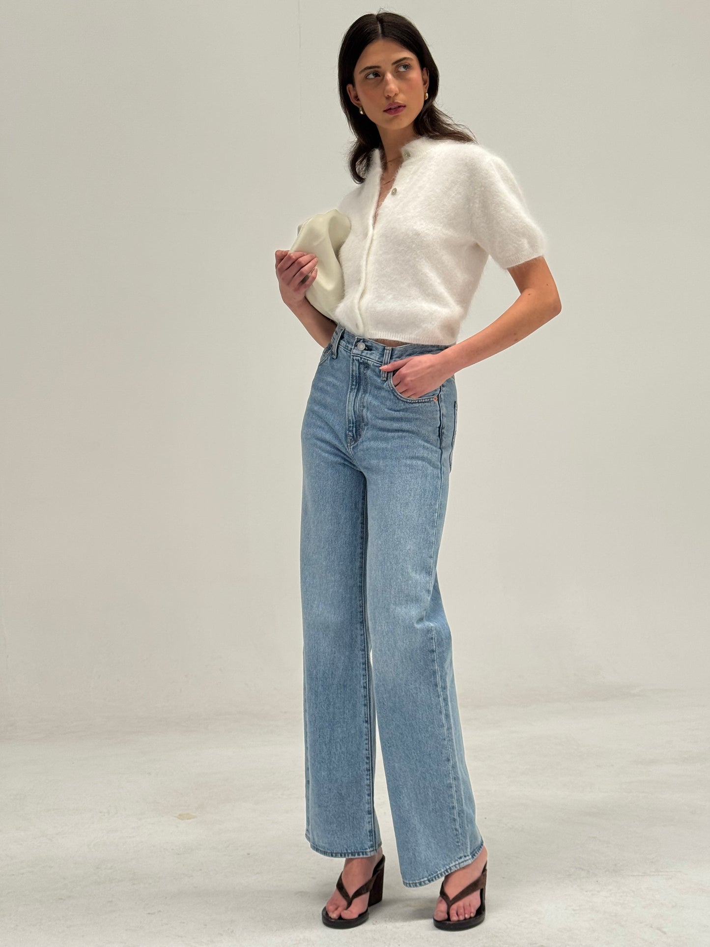 Claudia Short Sleeve Cardigan - Snow