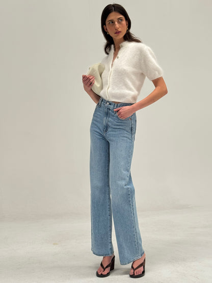 Claudia Short Sleeve Cardigan - Snow