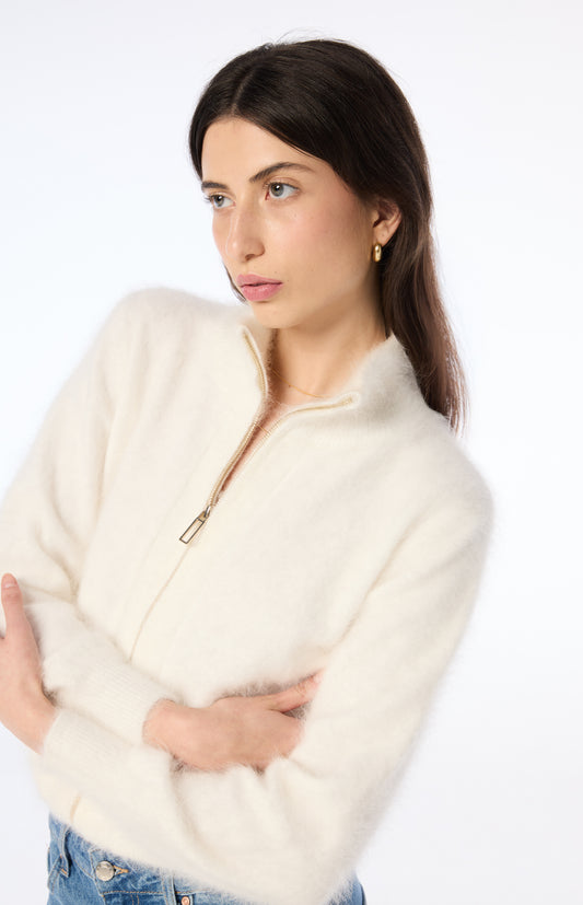 Felix Zip Cardigan - Snow