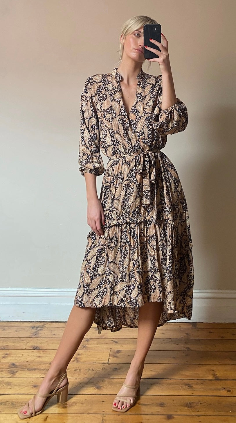 Margaux Dress - Paisley Black