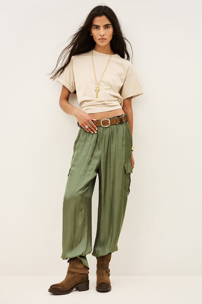 Celia Flowy Cargo trousers - Kaki