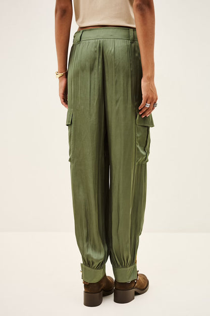 Celia Flowy Cargo trousers - Kaki