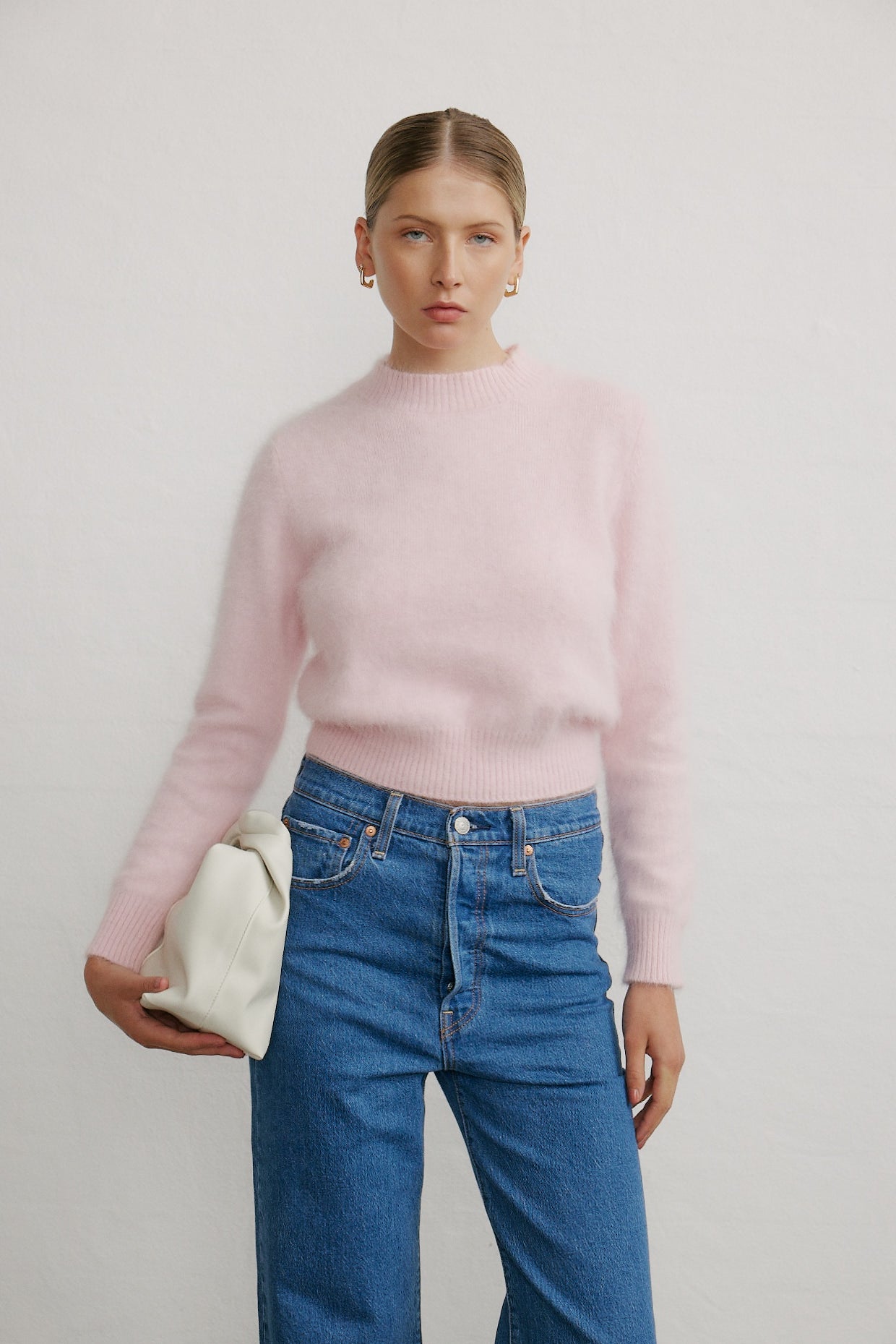 Pia Cropped Knit - Rosewater