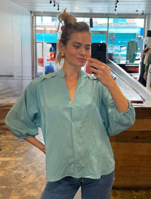Vera Blouse -Aqua