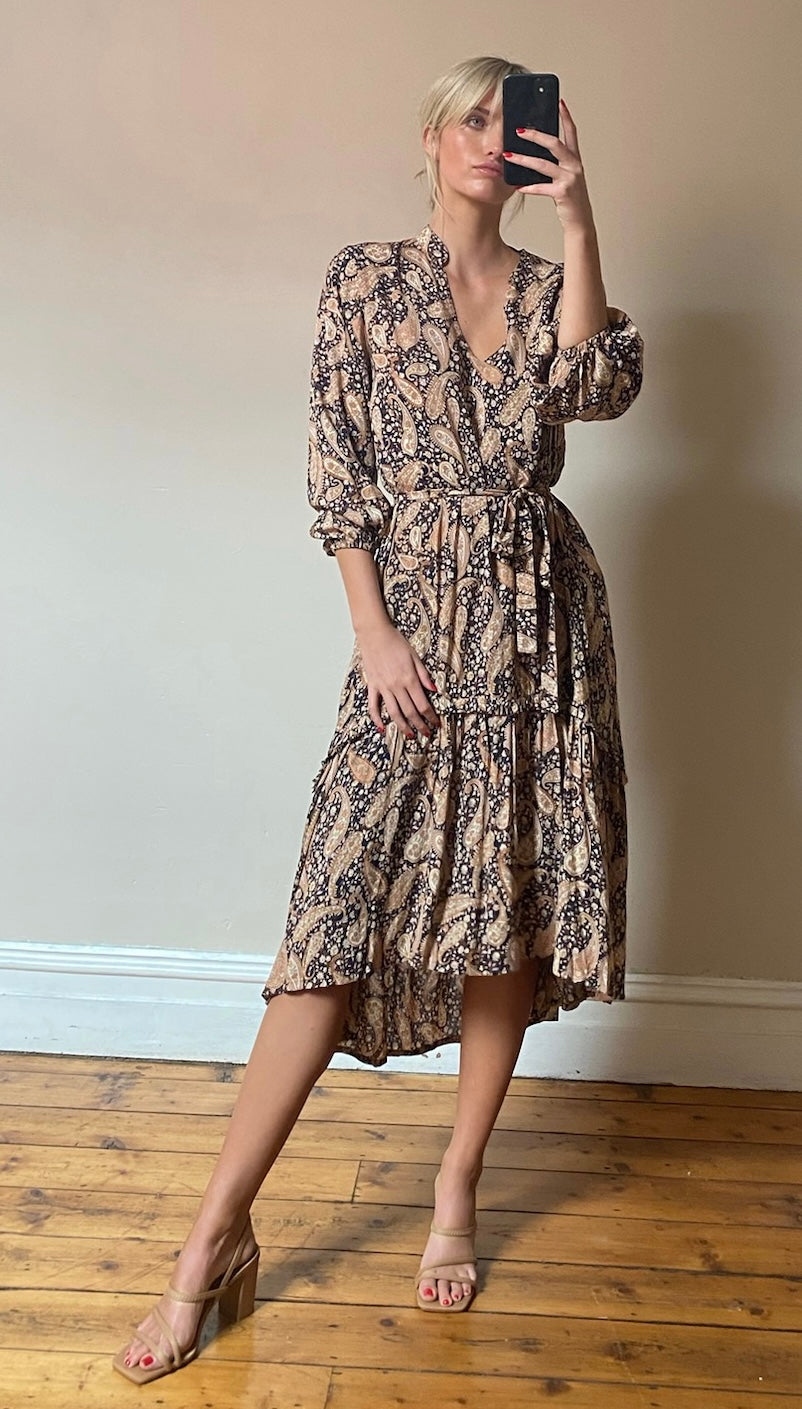 Margaux Dress - Paisley Black