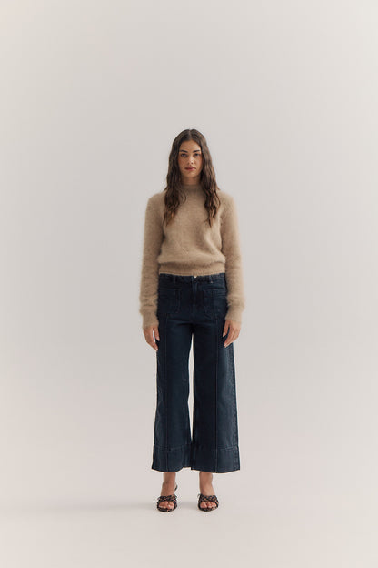 Pia Cropped Knit - Latte