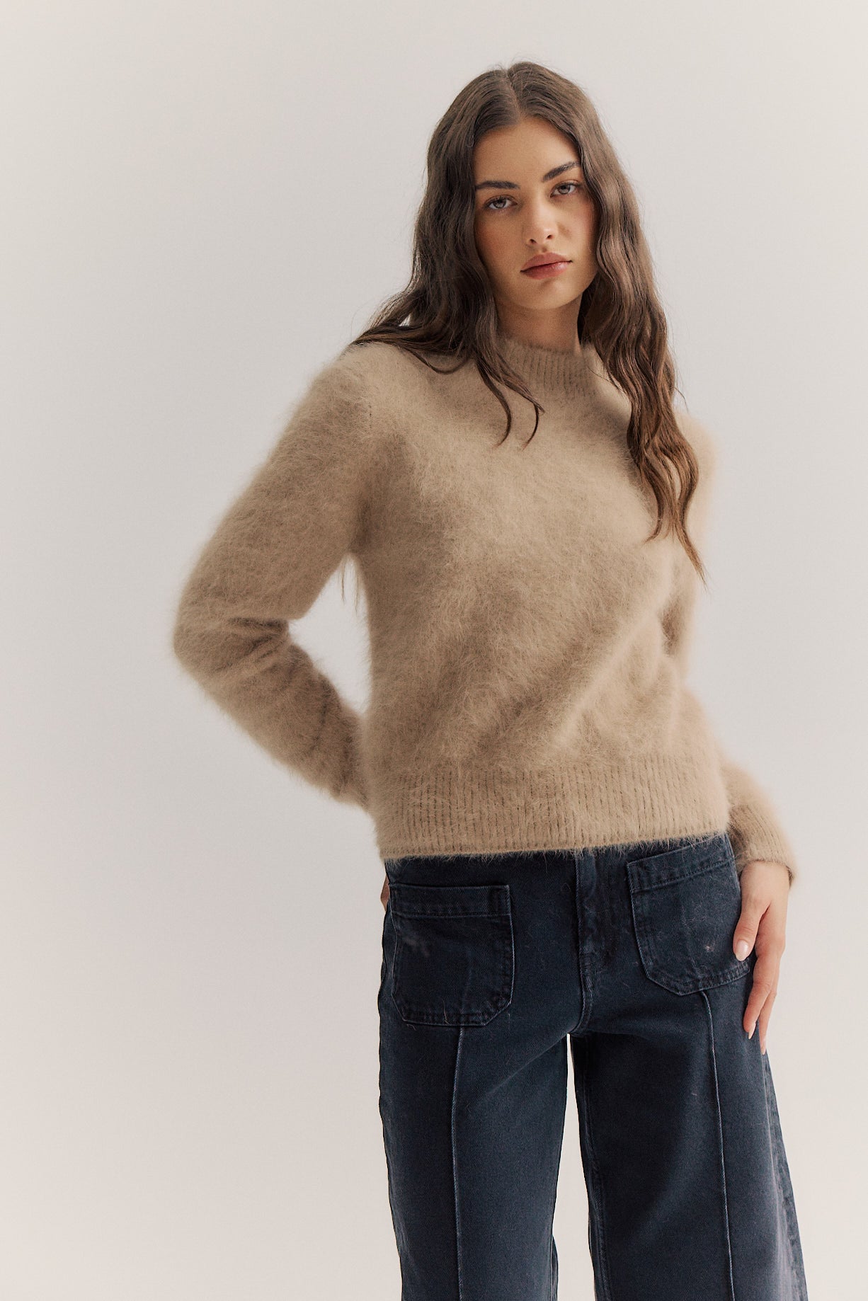 Pia Cropped Knit - Latte