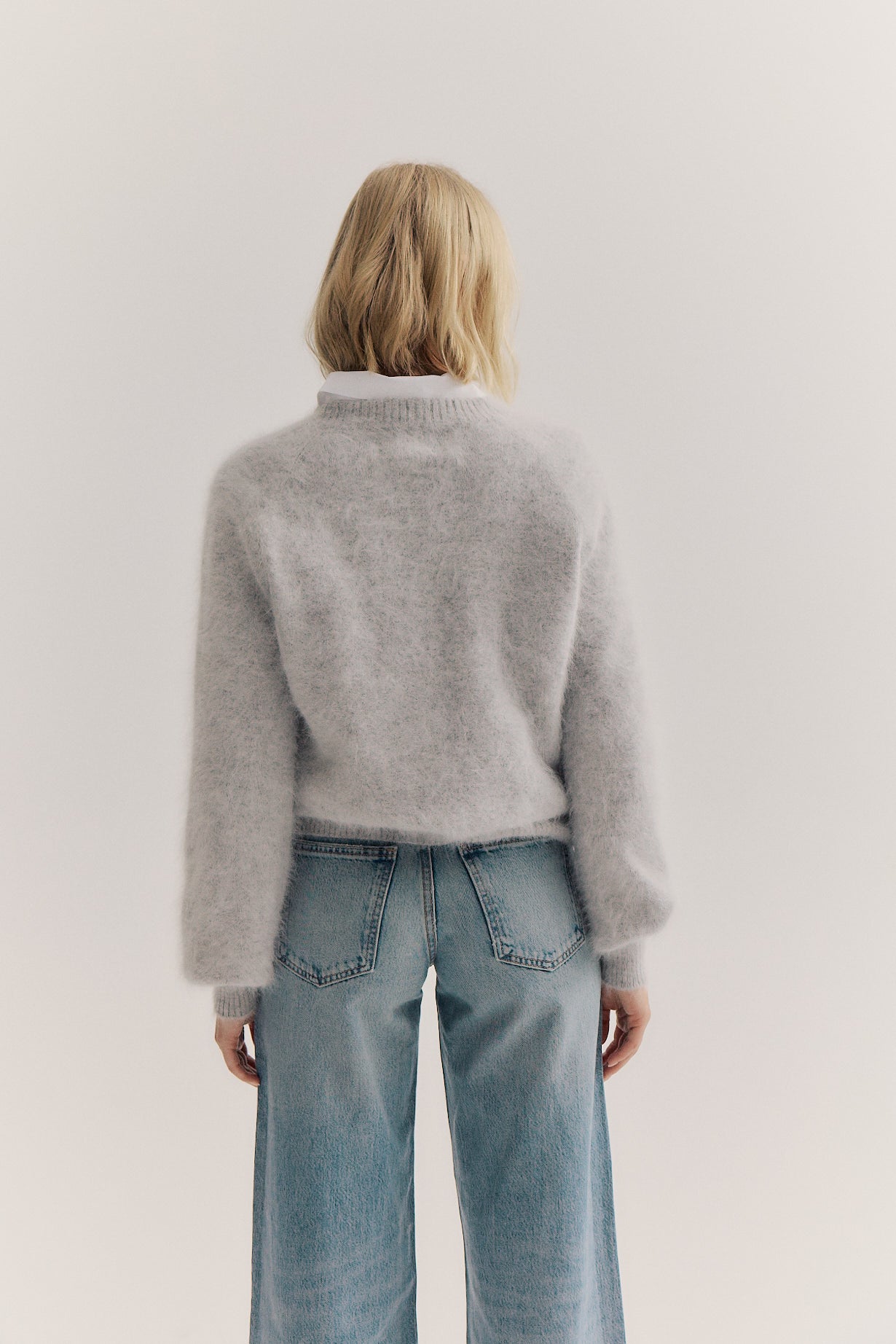 Isabella V Neck - Light Grey