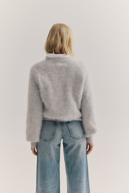 Isabella V Neck - Light Grey