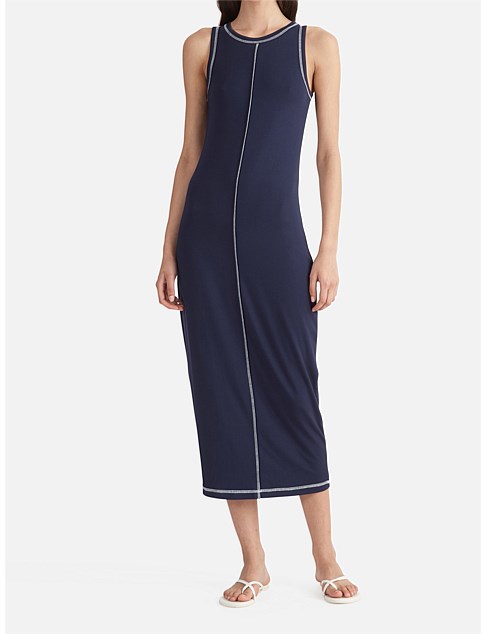 Winona-Bodycon Dress - Navy Baby/ White