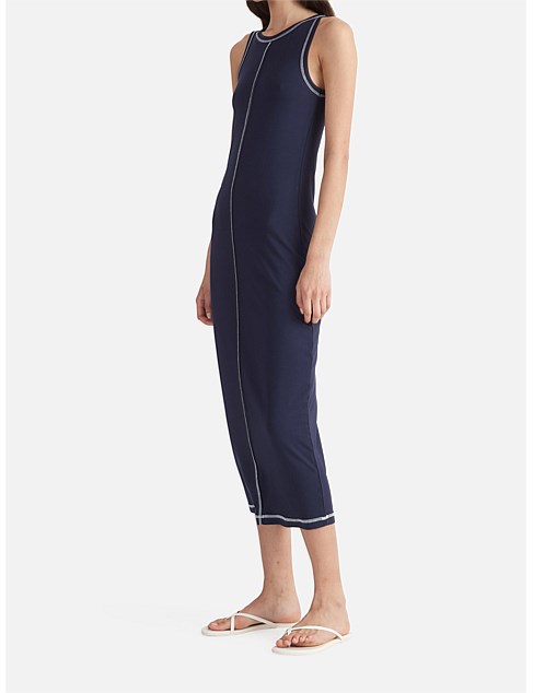 Winona-Bodycon Dress - Navy Baby/ White