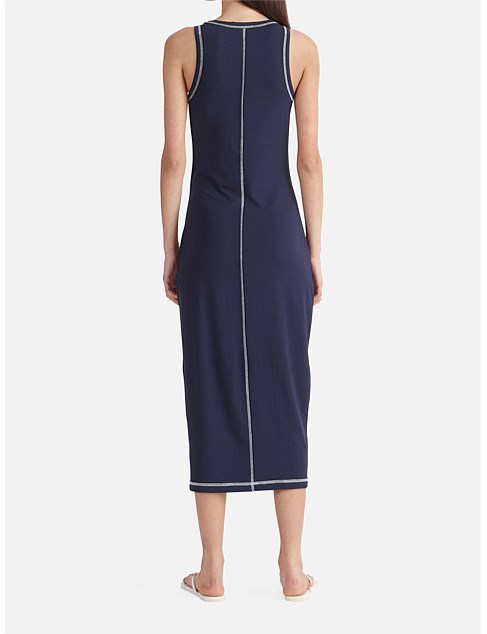 Winona-Bodycon Dress - Navy Baby/ White