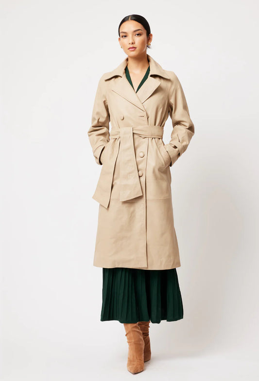 Astra Leather Trench Coat
