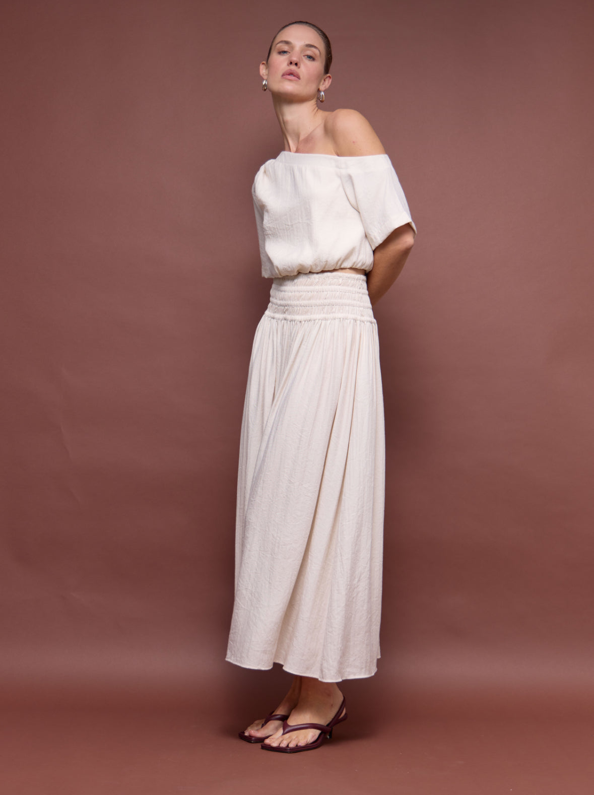 Taverna Shirred Maxi Skirt