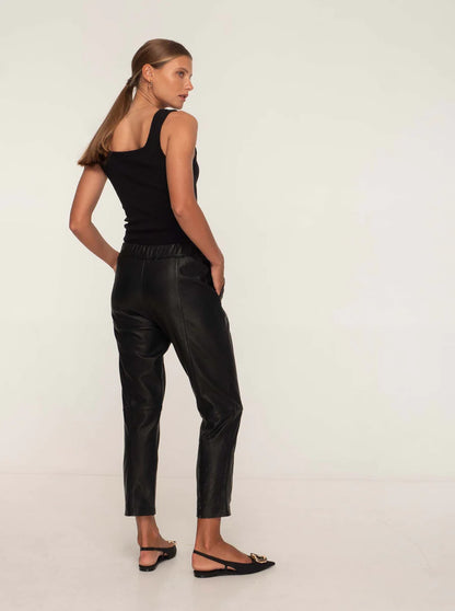 Bianca Leather Jogger Pants