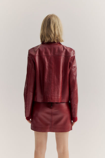 Clara leather Jacket - Merlot