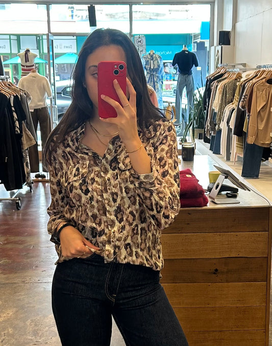 Mia Leopard Blouse