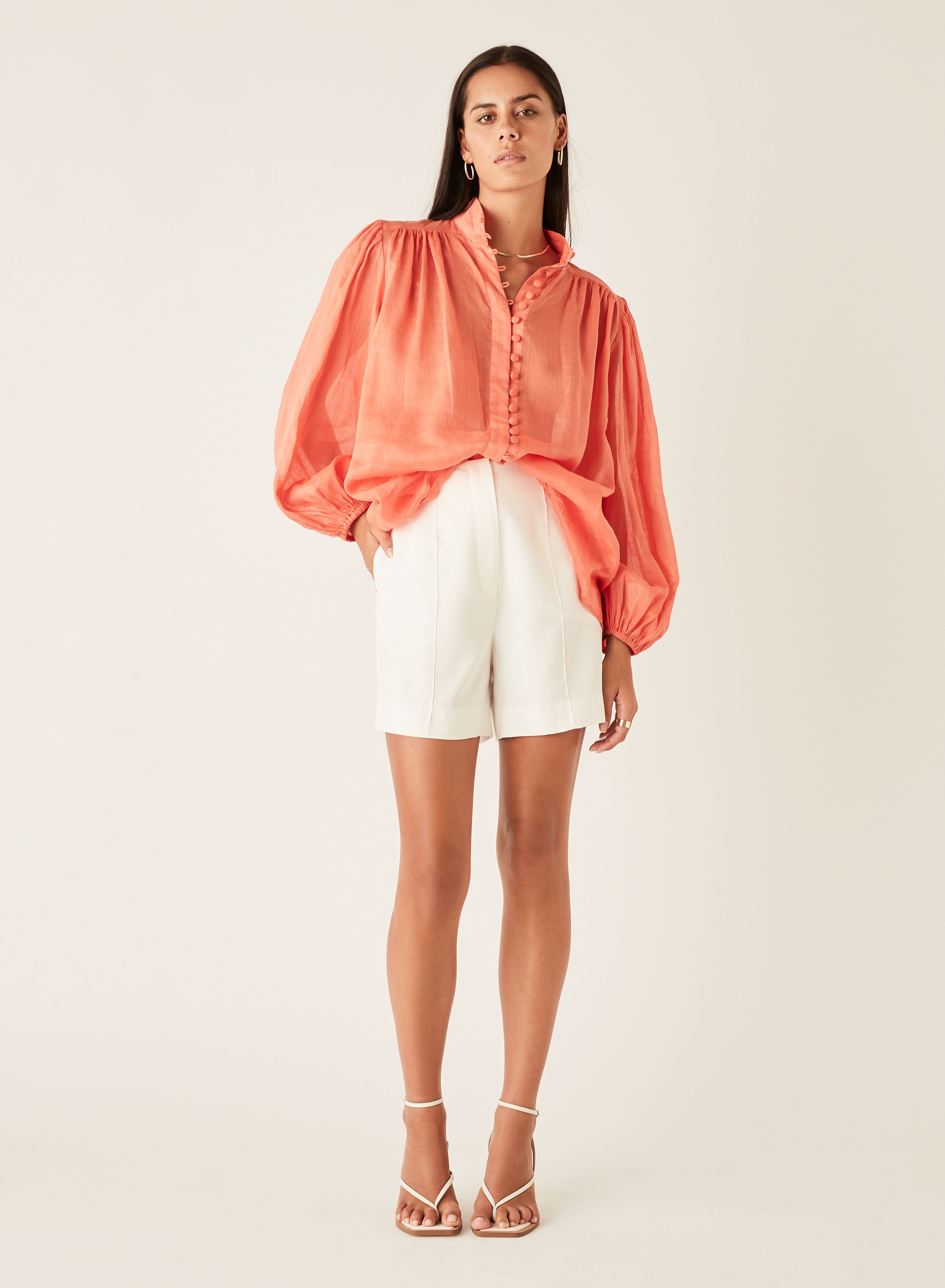 Palms Blouse - Blood Orange