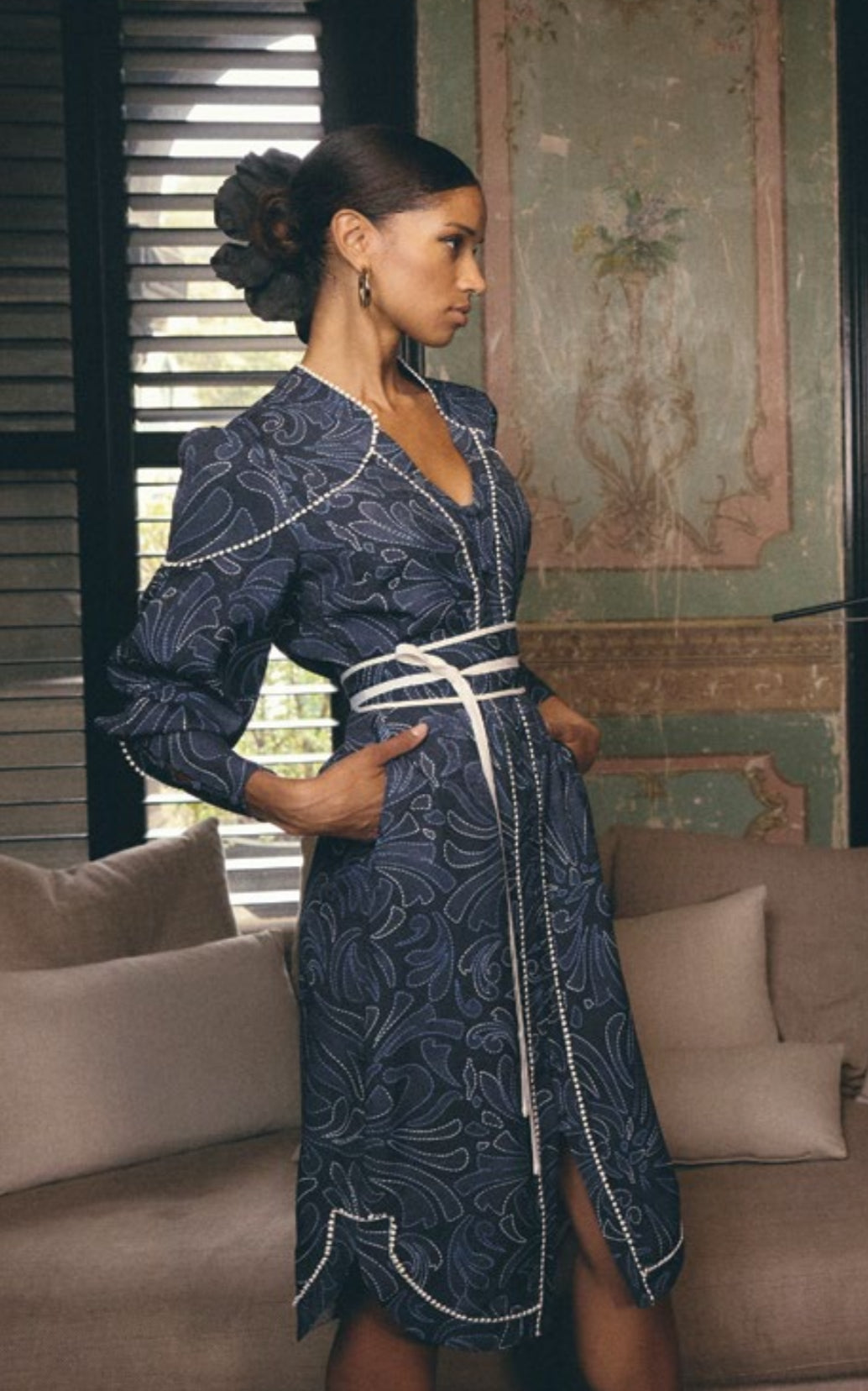Adela Contrast Lace Dress