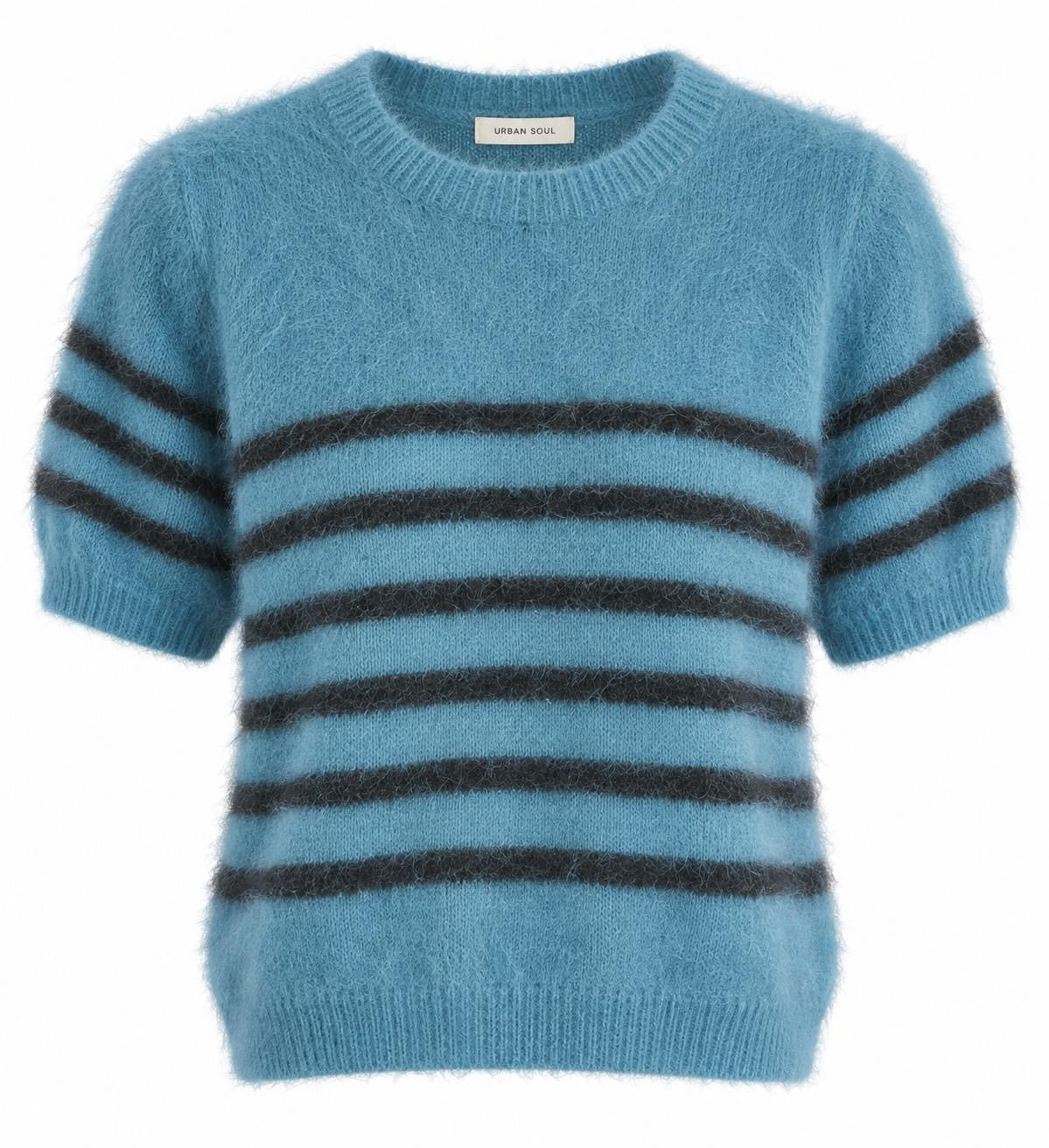 Georgia Stripe Knit Tee - Lagoon /Moss