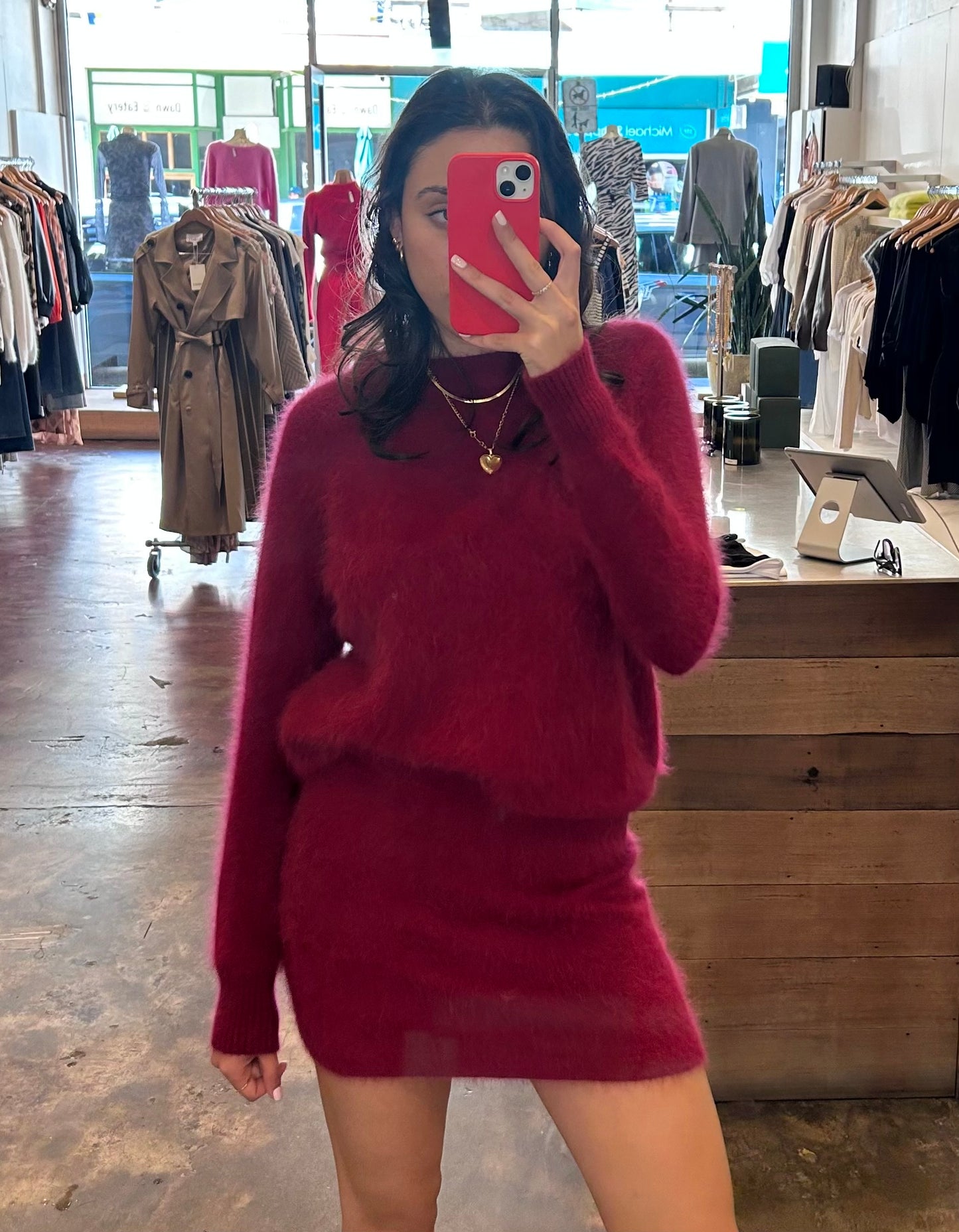 Gia Midi Skirt - Merlot