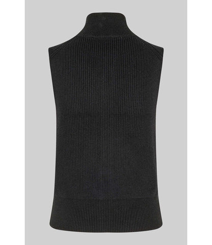 Yora Knit Zip Vest Black