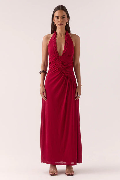 Alora Maxi Dress - Raspberry